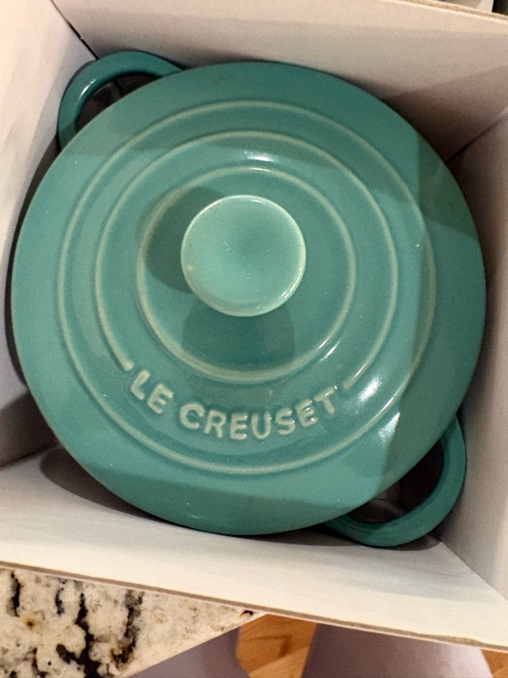 Le Creuset Festival Gullah Blue Mini Cocotte with Lid - Teal Blue - Picture 5 of 6